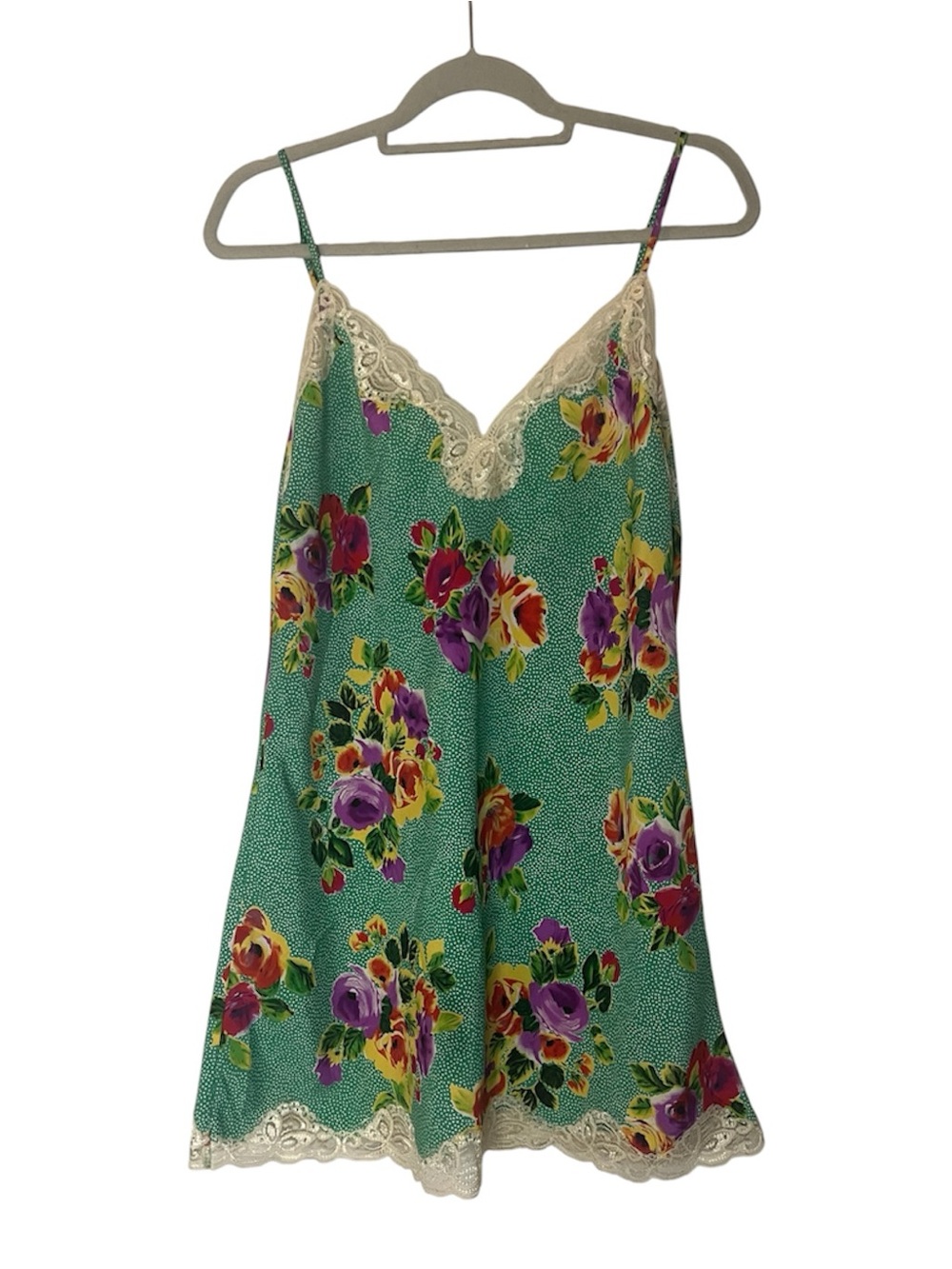 Victoria’s Secret Vintage 90s Gold Label Floral Satin Lace Slip Dress - Medium